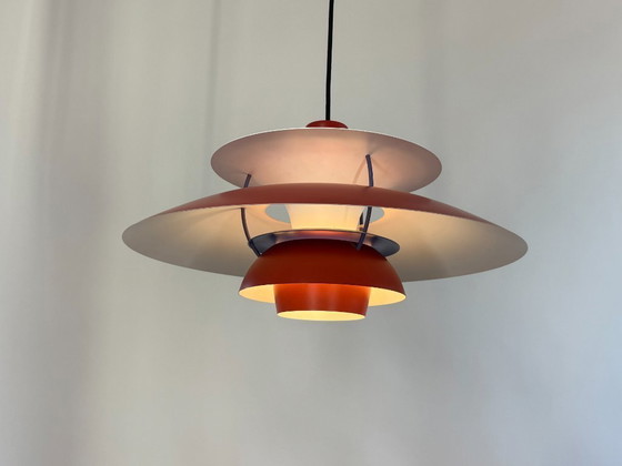 Image 1 of Lámpara colgante danesa Louis Poulsen PH5 roja