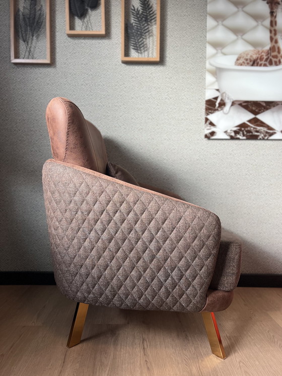 Image 1 of Fauteuil Chesterfield Dareton - Marron - Cuir