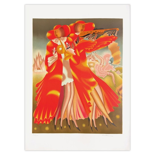 Edouard Zelenine ondertekende lithografie Les Musiciennes 1990 – lithos zeefdrukken, Paper (photo 2 of 5)
