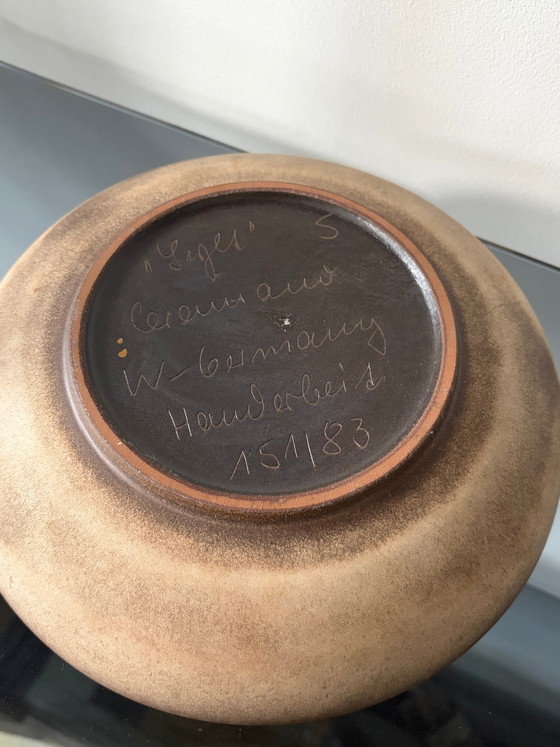 Bol en céramique d'art vintage Sylt Hans Welling – Mid Century Modern (photo 6 of 6)
