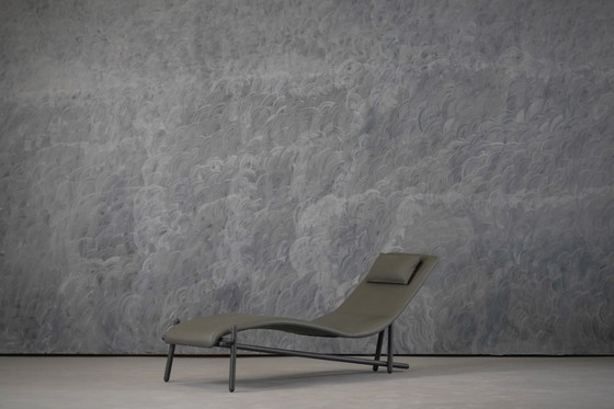 Image 1 of Donovan Grey Leather Chaiselongue By Giuseppe Vigano For Cattelan , Italy 2000’s