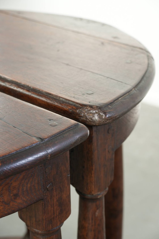 2x Unique Antique English Late 19th Century Side tables with a Great Rural Look – Wood (photo 7 of 11)
