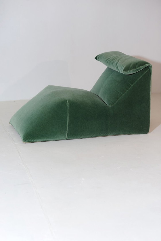 Image 1 of Mario Bellini for C&B Italia 'Le Bambole' Chaise Lounge in Eden Green Velvet Mohair