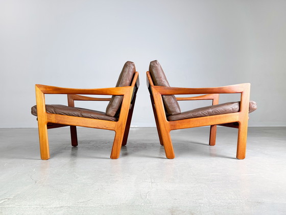 Image 1 of 2X Mid Century fauteuil Niels Eilersen Illum Wikkelsø Fauteuil Teak