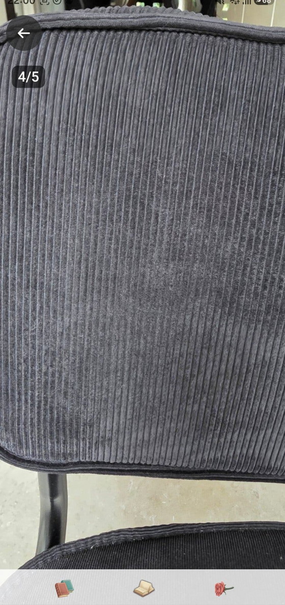 Set di 6 sedie con struttura tubolare ed elegante rivestimento nero. – Sedie da pranzo, Metal, Textile (photo 4 of 5)