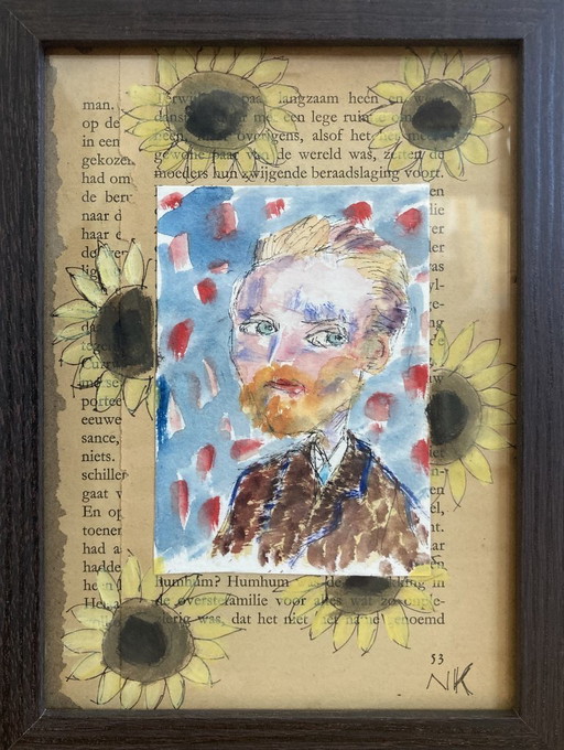VAN GOGH WITH RED DOTS AND SUN FLOWERS