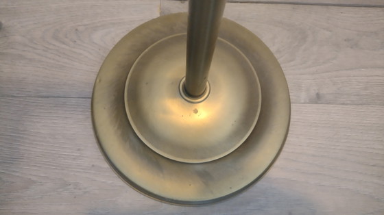 Image 1 of Vintage Brass Floor Lamp With Milk Glass