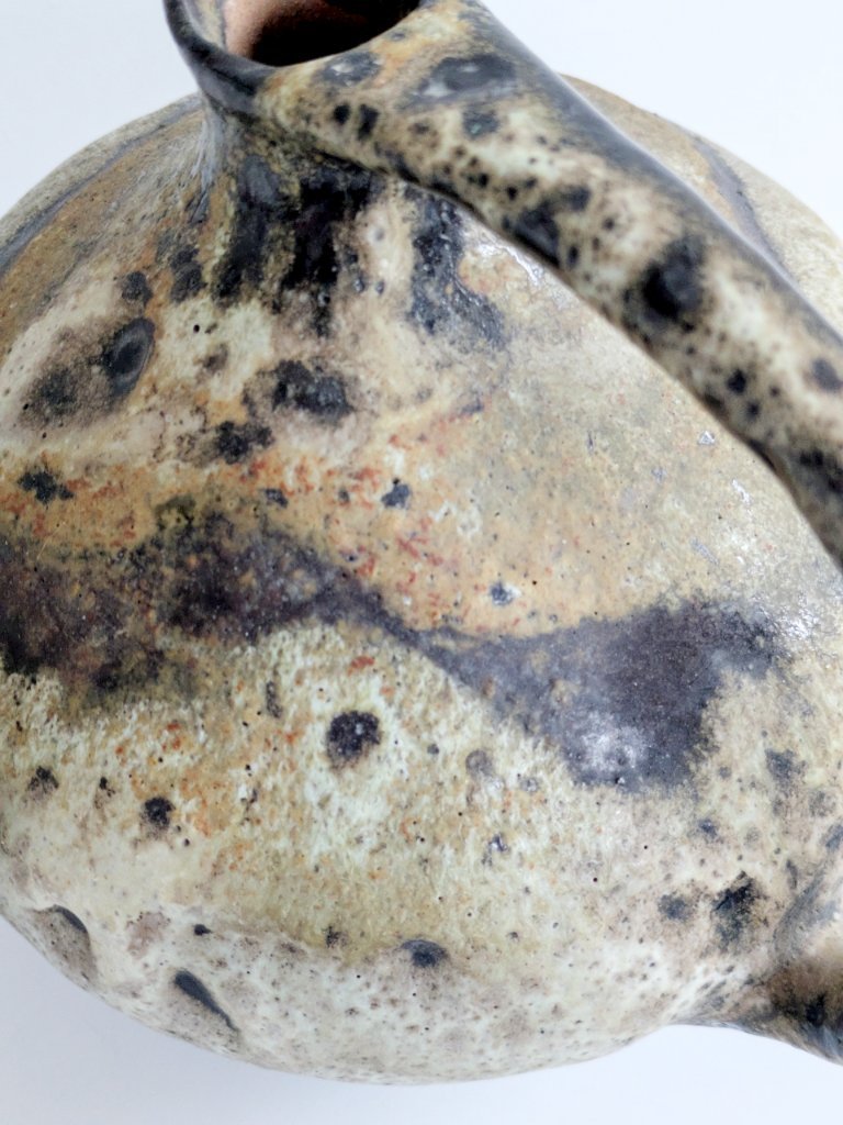 Ruscha Keramik 313 Vaas Fat Lava, Duits aardewerk uit de jaren 60
