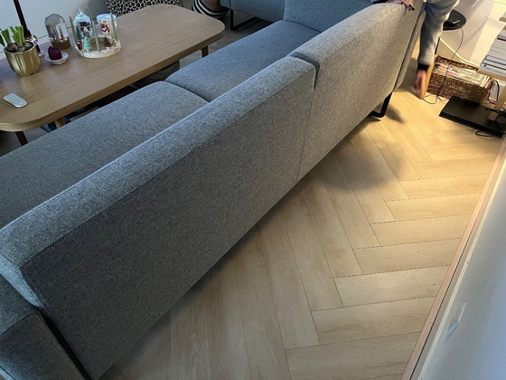 Image 1 of Artifort Mare Bank, 1,5 zits stoel en hocker - Grijze Wol