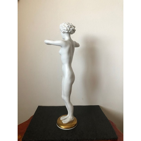 Image 1 of Vintage porcelain figurine of a lady with a balloon by Luitpold Adam