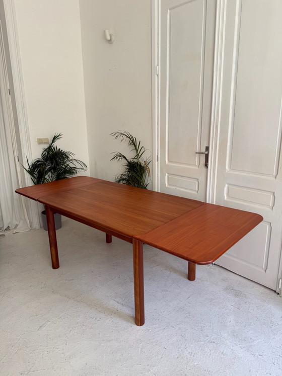 Extendable solid teak dining table, Wood, Brown (photo 2 of 14)