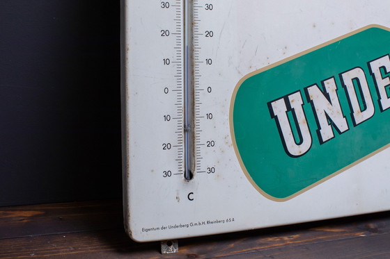 Image 1 of Underberg tin sign with thermometer