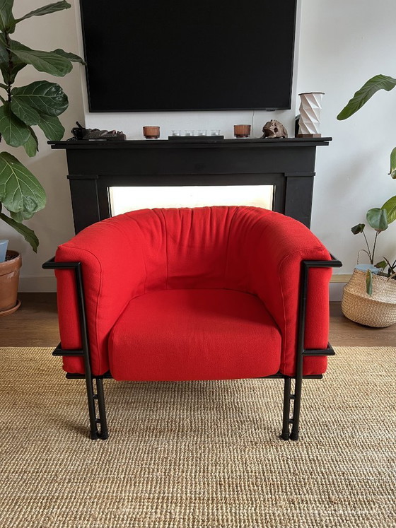 Image 1 of Poltrona lounge vintage Harvink – Struttura in metallo pesante – Design olandese – Pieghettata