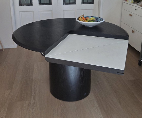 Uitschuifbare Eettafel, Zwart en Wit Hout, Rosenthal, Modern (foto 4 van 9)