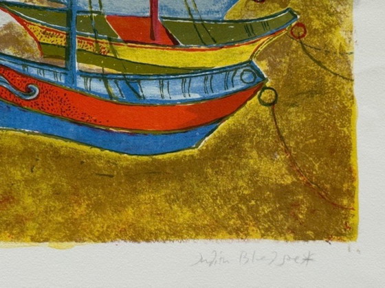 Image 1 of Litografia "Small Harbor" di Judith Bledsoe