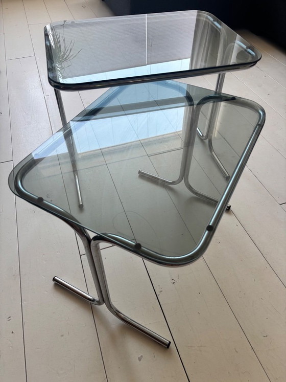 Image 1 of Two nested side tables in Bauhaus style