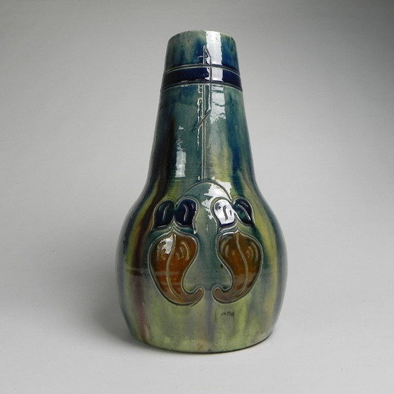 Image 1 of Flemish Art Deco vase with floral motifs, 1920s