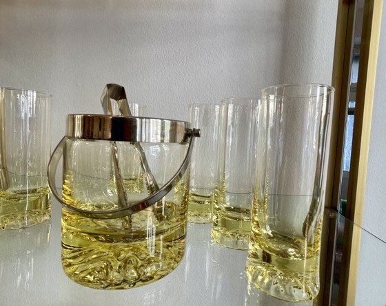 Image 1 of Set da cocktail highball in cristallo giallo soffiato a mano.
