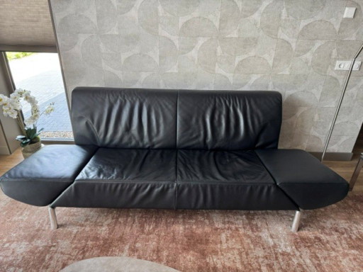 Divano Jori JR9700 Pacific a 2,5 posti in pelle nera