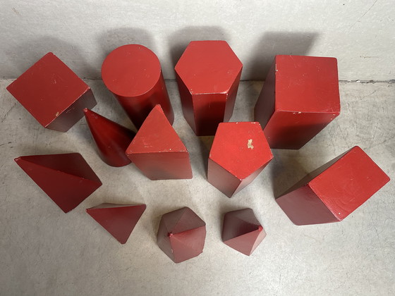 Image 1 of 12x Formas geométricas antiguas - madera