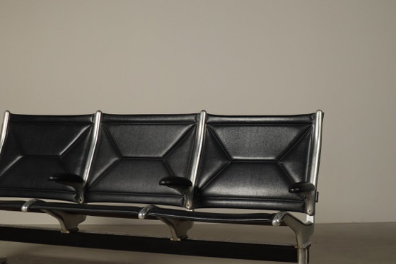 Banco Tandem Sling de Charles y Ray Eames, 1962 – Herman Miller, Sofás de 3 plazas, Skai, Vintage (photo 3 of 15)