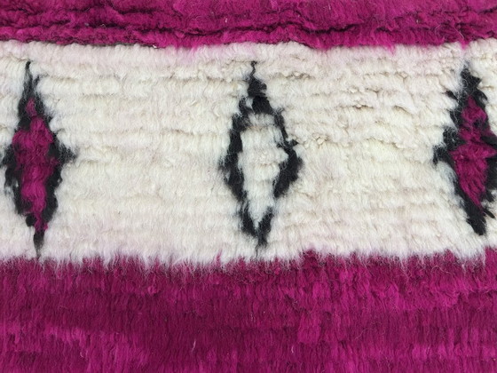 Image 1 of Berber Rug - 311 cm x 204 cm - pink and white Wool
