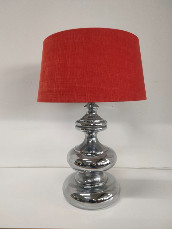 Image 1 of Vintage 1960s/70s metal chrome-plated design table lamp (with shade selection)