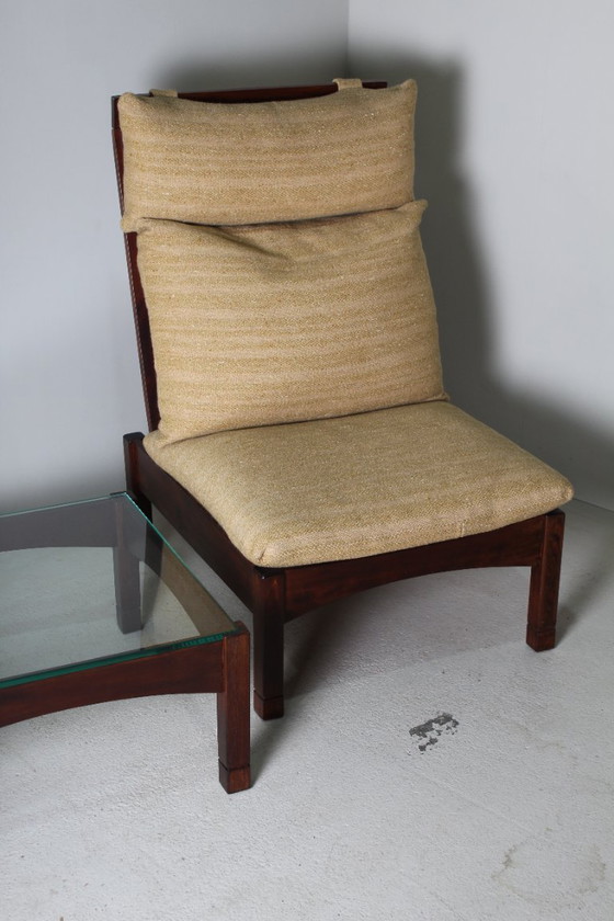 Image 1 of Vintage armchair + side table set from 1975