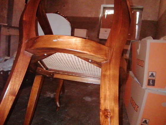 Poltrona esclusiva in stile Biedermeier con intreccio viennese. – Scrivanie, Wood (photo 6 of 6)