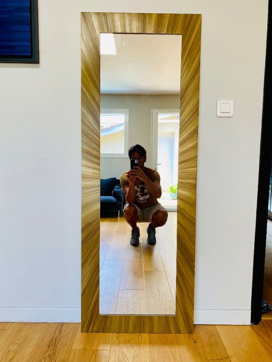 Image 1 of Specchio in intarsio di paglia