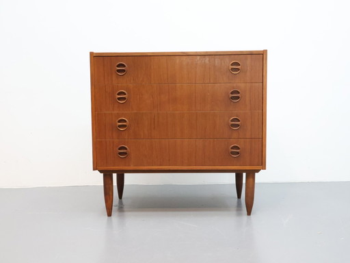 Vintage Ladekast 4 Lades Teak