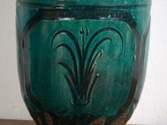 Antike smaragdgrüne emaillierte Vase (ca. 1820) #12 – Vasen (photo 24 of 40)