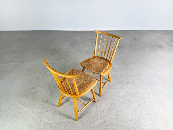 Image 1 of 2er Set Original WKS Midcentury Stuhl WK Möbel Arno Lambrecht