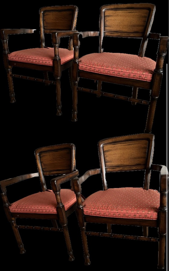 6 RAC Esszimmer-Armlehnstühle – Esszimmerstühle, Stoff, Holz (photo 5 of 7)