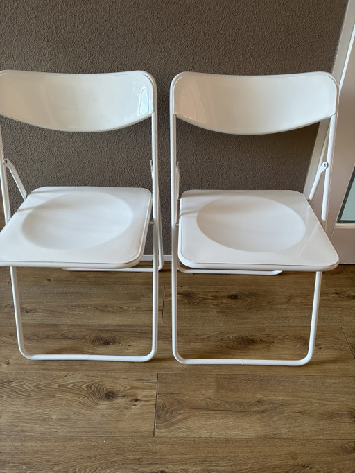 2 Vintage IKEA Folding Chairs TED Niels Gammelgaard – klapstoelen, Metal, Plastic