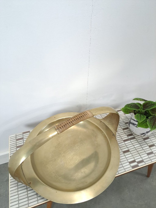 Art Deco 1920s brass basket, bowl