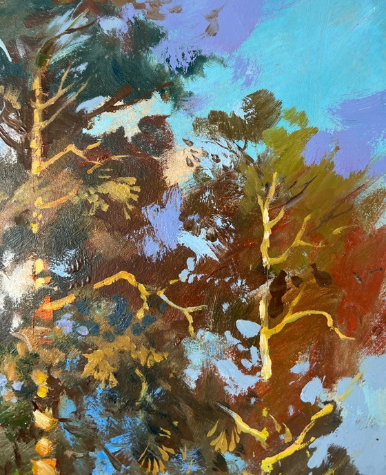 Image 1 of Peinture à l'huile originale Paysage côtier d'été Là où vit le conte de fées