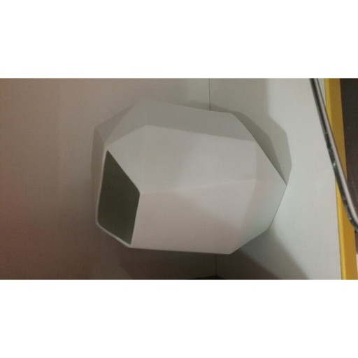 Vase vintage asymétrique en céramique et porcelaine blanche d'Aldo Cavanna, 1987