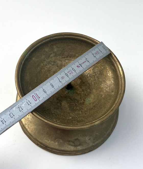 Image 1 of Vintage brass candlestick – 1960s – solid – chalice shape