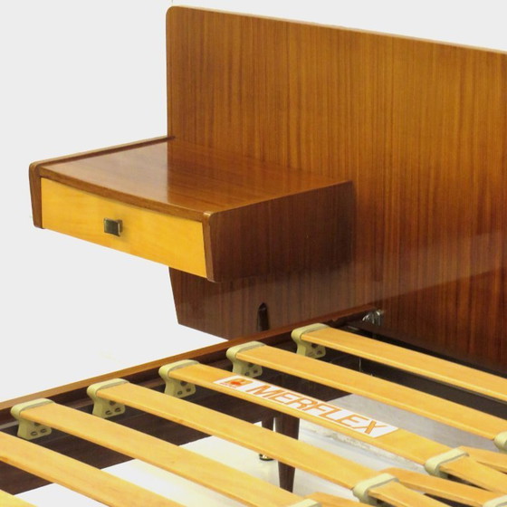 Image 1 of Vintage bed with nightstands in teak and maple, 1960s