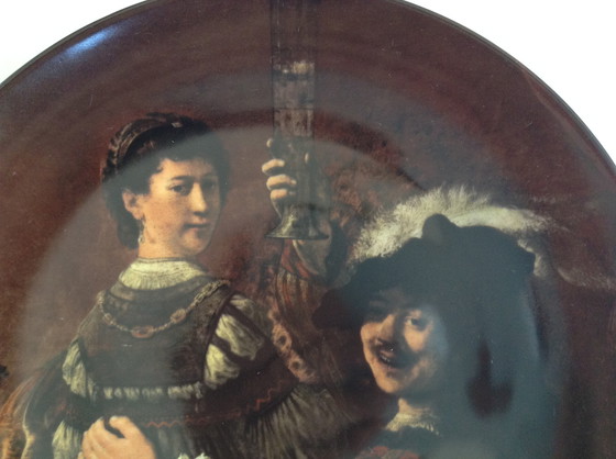 Image 1 of Vintage Wall Sign Rembrandt van Rijn, Rembrandt & Saskia, Kaiser W Germany
