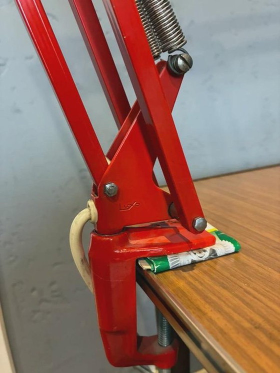 Luxo L-1 architect desk lamp by Jacob Jacobsen, red, 1960s, Table lamps, Metal (photo 8 of 8)
