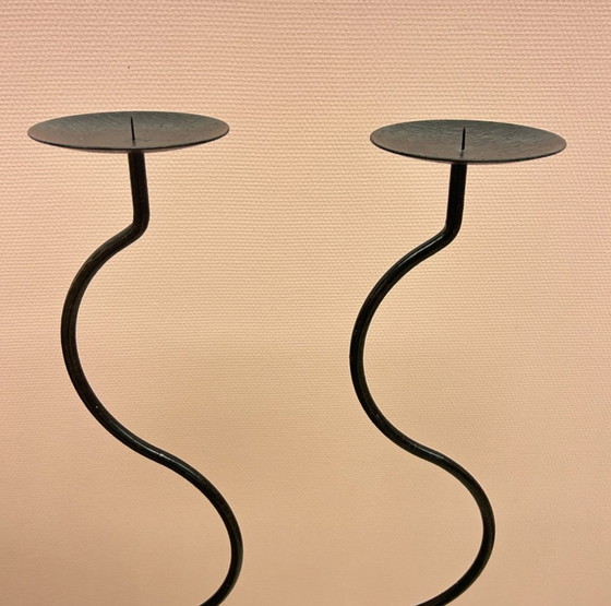 Image 1 of Swirly Metal Candlesticks