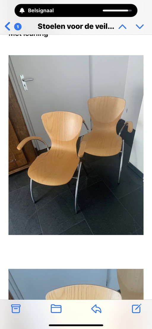 Butterfly chairs with blue back