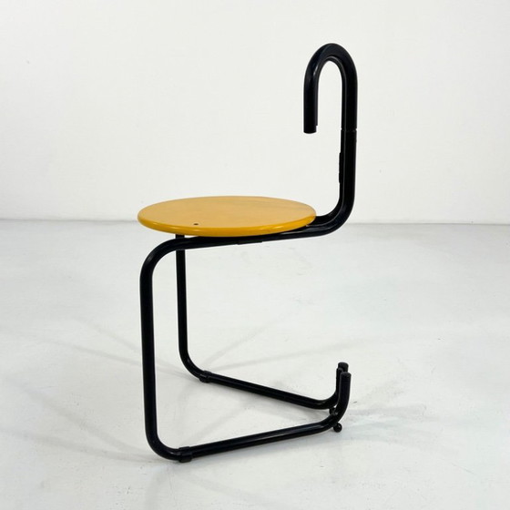 Image 1 of Silla Binda negra y amarilla de Luca Leonori y Stefano Stefani para Pallucco, década de 1980