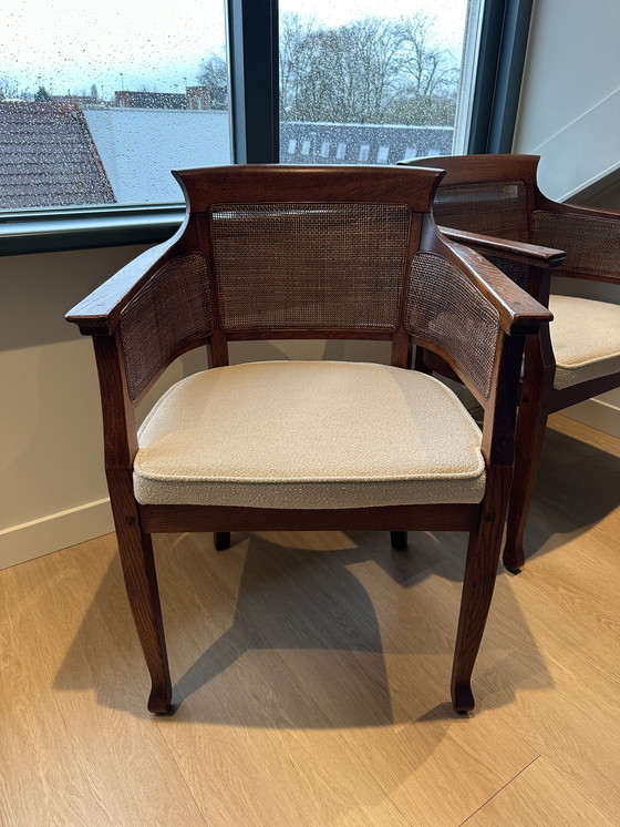 Image 1 of Set of 2 Vintage Bannink Art Nouveau armchairs – reupholstered - 70's/80's