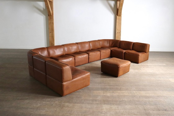 Image 1 of De Sede DS 15 XL Modular leather Sofa, Switzerland 1970s