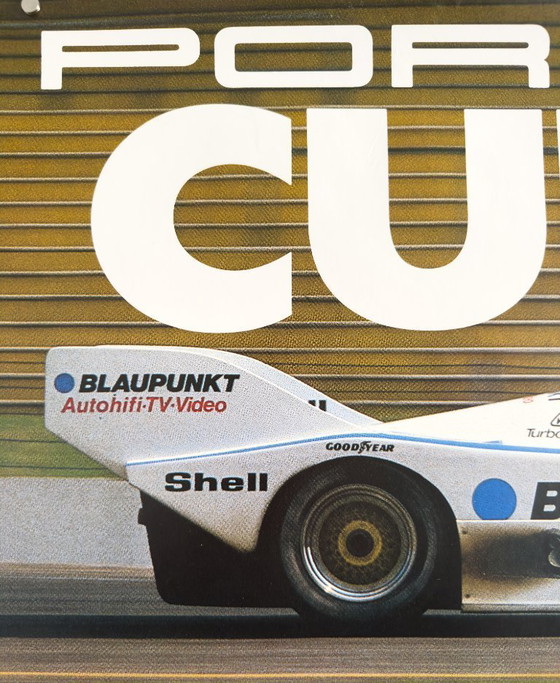 Image 1 of 🏁 Original Porsche "CUP '86" Racing Poster - Joest / Brun / Blaupunkt | XL 102x76cm Plakat