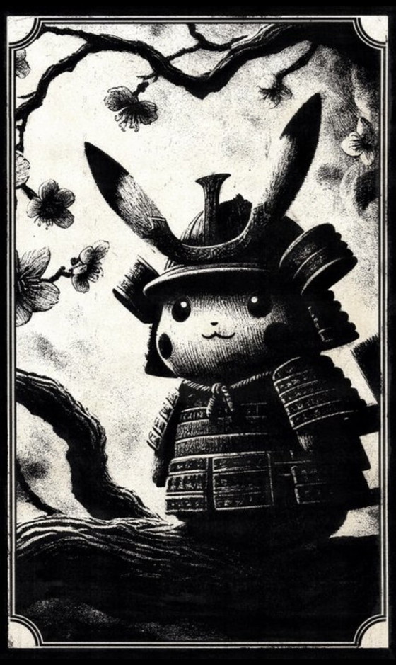 Pikachu Samurai – Paintings & Drawings, Other (photo 3 of 5)
