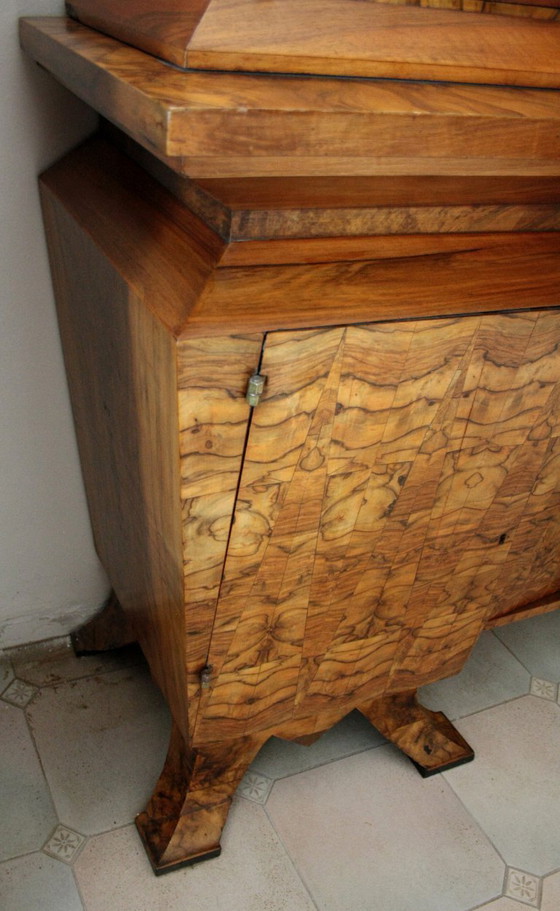 Image 1 of Crédence Art Déco en Bois d'Olivier, Ministre Bottai, Italie, 1933 Design
